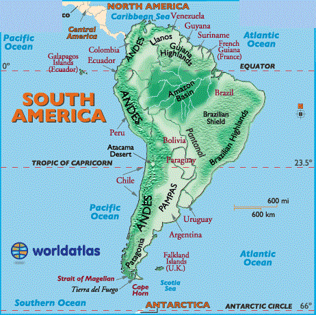 south american landforms